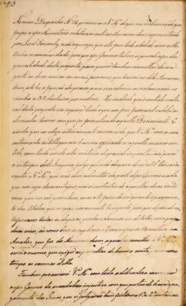 Cópia de Despacho enviado por Francisco Carneiro de Campos (1765-1842) para Eustaquio Adolfo de M...