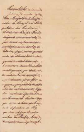 Projeto da Convenção Preliminar de Paz entre o Imperador Dom Pedro I (1798-1834) do Brasil e a Re...