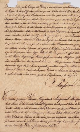 Carta de plenos poderes de Dom Pedro em favor de José Egídio Álvares de Almeida (1767-1832), Visc...