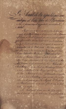 Carta de plenos poderes a João Carlos Frederico Gildemeister e Carlos Sieveking, assinado em Brem...