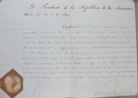 Carta de Plenos Poderes do Presidente da República das Províncias Unidas do Rio da Prata (Argenti...