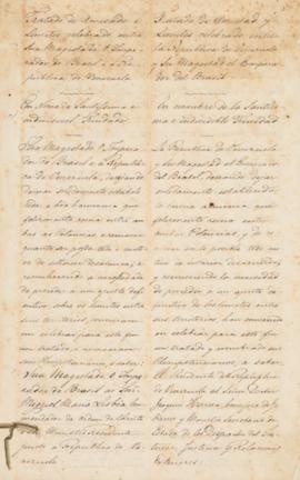 Cópia do Tratado de Amizade e Limites celebrado entre a República da Venezuela e o Império do Bra...