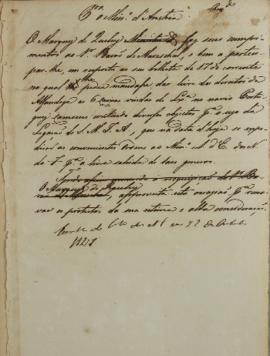 Minuta de correspondência de João Severiano Maciel da Costa (1769-1833), Marquês de Queluz para W...