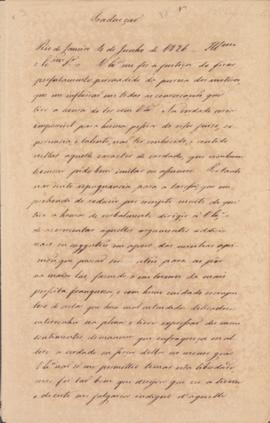 Tradução de carta do John Ponsonby (1770-1855), Lorde Ponsonby, a Antônio Luís Pereira da Cunha (...
