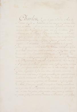 Carta de plenos poderes do Rei Carlos X em favor de Jacques-Marie Aymard, Conde de Gestas, para a...