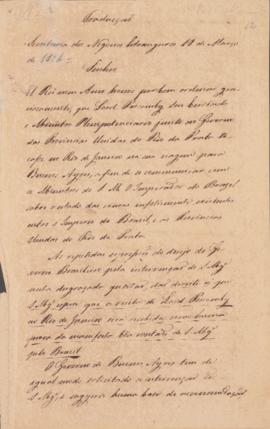 Tradução de carta de George Canning (1770-1827) ao Ministro dos Negócios Estrangeiros do Império ...