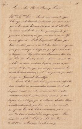 Cópia da Carta de João Carlos Augusto de Oyenhausen-Gravenburg (1776-1838), Marquês de Aracaty, a...