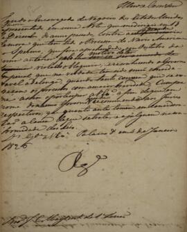 Minuta de despacho enviado para José Carlos Mayrink da Silva Ferrão (1771-1846), com data de 8 de...