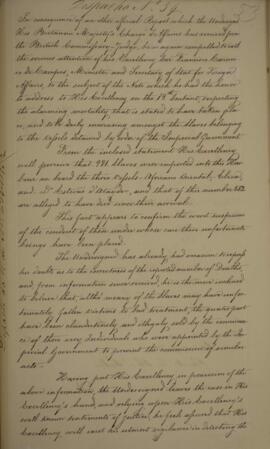 Cópia de despacho enviado por Arthur Aston (s.d.), para Francisco Carneiro de Campos (1765-1842),...