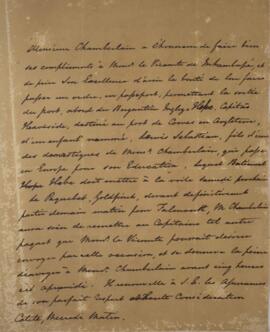 Nota diplomática original, endereçada a Antônio Luiz Pereira da Cunha (1760-1837), Marquês de Inh...