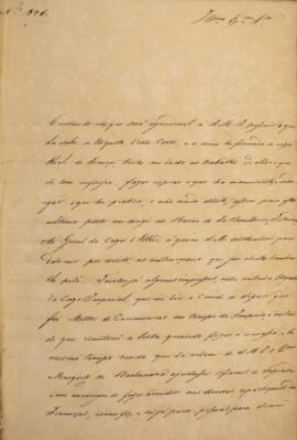 Cópia de ofício n.396 enviado por Domingos Borges de Barros (1780-1855), visconde de Pedra Branca...