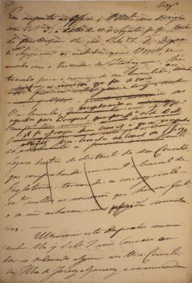 Minuta do despacho datada do dia 18 de outubro de 1826 respondendo o ao ofício n. 3, do dia 11 de...