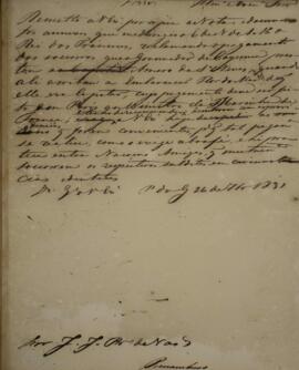 Minuta de despacho enviado para Joaquim José Pinheiro de Vasconcelos (1788-1884), visconde de Mon...