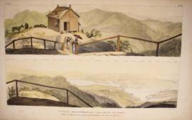 Litografia colorida, datada de 1839 e criada por Jean-Baptiste Debret, com o panorama da baía do ...