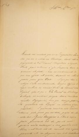 Cópia de ofício n.3 enviado por João Antônio Pereira da Cunha (1798-1834) para João Carlos August...