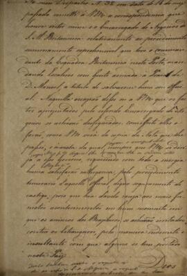 Minuta de despacho enviado para Eustáquio Adolfo de Mello Mattos (1795- s.d.), em 4 de novembro d...