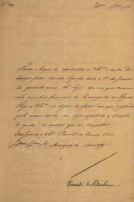 Cópia de ofício n.404 enviado por Domingos Borges de Barros (1780-1855), visconde de Pedra Branca...