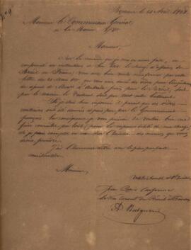 Cópia de ofício n.9 enviado por A. Balguerie (s.d.), para o Comissário Geral da Marinha em Bordéu...