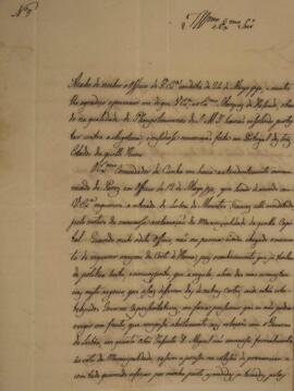 Ofício N.7 enviado por Luiz Moutinho de Lima Álvares e Silva (1792-1863) para Manuel Rodrigues Ga...