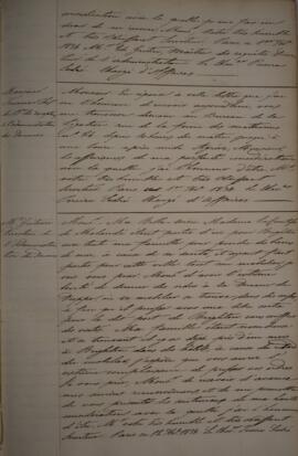 Cópia de carta escrita pelo cavaleiro Pereira Sodré, com data de 1º de setembro de 1831, solicita...