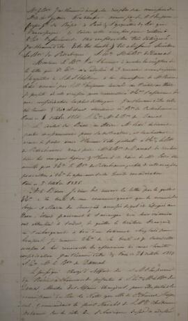 Cópia de nota diplomática enviada para o Barão de Damas, com data de 21 de outubro de 1826, acusa...