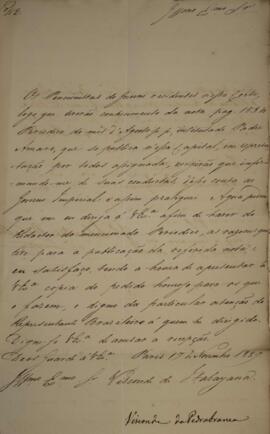 Ofício N.112 enviado por Domingos Borges de Barros (1780-1855), visconde de Pedra Branca, para Ma...