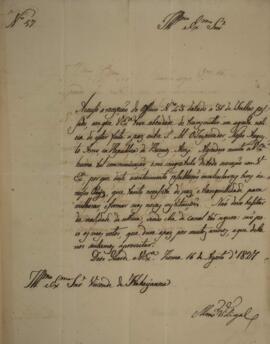 Ofício n.57 enviado por monsenhor Francisco Correia Vidigal (1766-1838) para João Antônio Pereira...