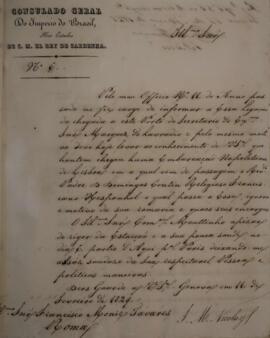 Ofício enviado por José Matheus Nicolay para Francisco Muniz Tavares em 11 de fevereiro de 1829. ...