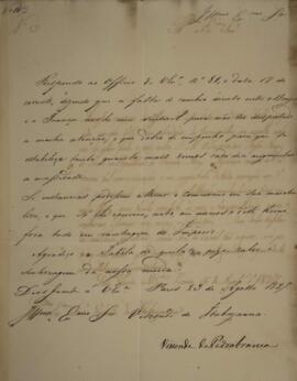 Ofício N.102 enviado por Domingos Borges de Barros (1780-1855), visconde de Pedra Branca, para Ma...