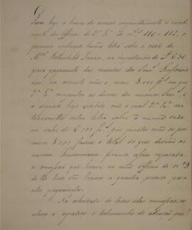 Ofício enviado por João Antônio Pereira da Cunha (1798-1834) para Manuel Rodrigues Gameiro Pessoa...