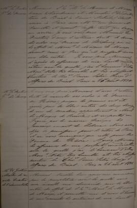 Cópia de carta escrita pelo cavaleiro Pereira Sodré, com data de 26 de agosto de 1831, solicitand...