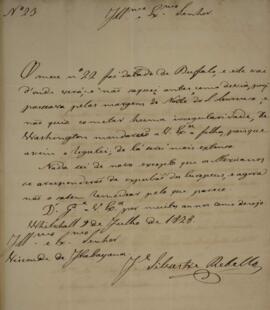 Ofício N.23 enviado por José Silvestre Rebello (1777-1844) para Manuel Rodrigues Gameiro Pessoa (...