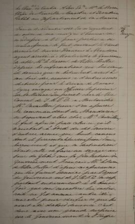 Cópia de nota diplomática enviada para Pierre Louis Auguste Ferron (1777-1842), Conde de La Ferro...