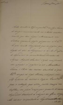 Ofício N.12 enviado por João Antônio Pereira da Cunha (1798-1834) para Manuel Rodrigues Gameiro P...