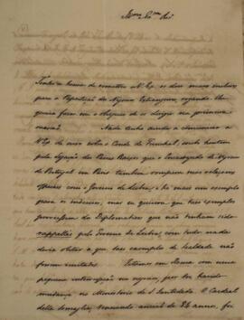 Ofício enviado por Luiz Moutinho de Lima Álvares e Silva (1792-1863) para Manuel Rodrigues Gameir...