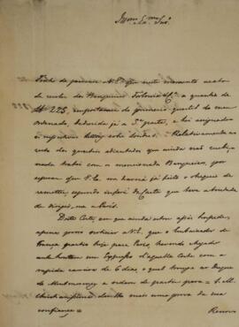 Ofício enviado por Luiz Moutinho de Lima Álvares e Silva (1792-1863) para Manuel Rodrigues Gameir...