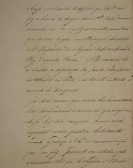 Ofício enviado por João Antônio Pereira da Cunha (1798-1834) para Manuel Rodrigues Gameiro Pessoa...