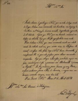 Ofício N.64 enviado por monsenhor Francisco Corrêa Vidigal (s.d-1838) para Manuel Rodrigues Gamei...