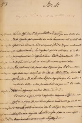 Despacho original enviado por Manuel Rodrigues Gameiro Pessoa (s.d.-1846), Visconde de Itabayana,...