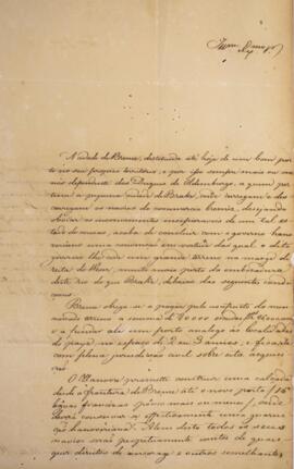 Ofício original, datado de 31 de março de 1827, enviado por Eustáquio Adolfo de Melo Matos (1795 ...