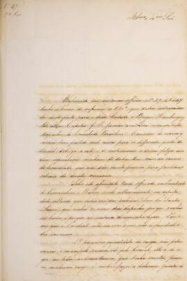 Ofício original, datado de 18 de novembro de 1831, enviado por Antônio de Menezes Vasconcellos de...