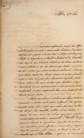 Ofício original, datado de 2 de maio de 1831, enviado por Antônio de Menezes Vasconcellos de Drum...