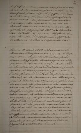 Cópia de nota diplomática, com data de 18 de agosto de 1828, discorrendo sobre uma publicação fei...