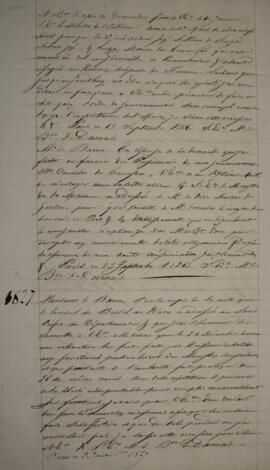 Cópia de nota diplomática enviada por Domingos Borges de Barros (1780-1855), Barão de Pedra Branc...