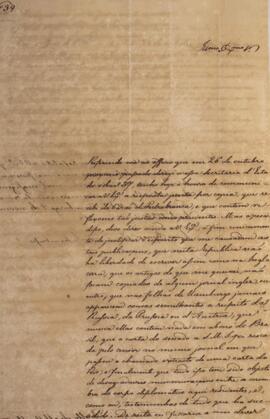 Ofício original, datado de 9 de novembro de 1826, enviado por Eustáquio Adolfo de Melo Matos (179...