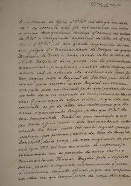 Ofício N.60 enviado por monsenhor Francisco Correia Vidigal (1766-1838) para Manuel Rodrigues Gam...