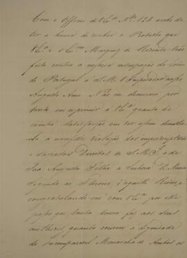 Ofício enviado por João Antônio Pereira da Cunha (1798-1834) para Manuel Rodrigues Gameiro Pessoa...