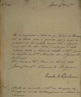 Ofício N.120 enviado por Domingos Borges de Barros (1780-1855), visconde de Pedra Branca, para Ma...