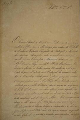 Ofício original enviada por João Antônio Pereira da Cunha (1798-1834) para João Severiano Maciel ...