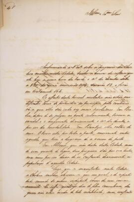 Ofício original, datado de 28 de outubro de 1831, enviado por Antônio de Menezes Vasconcellos de ...